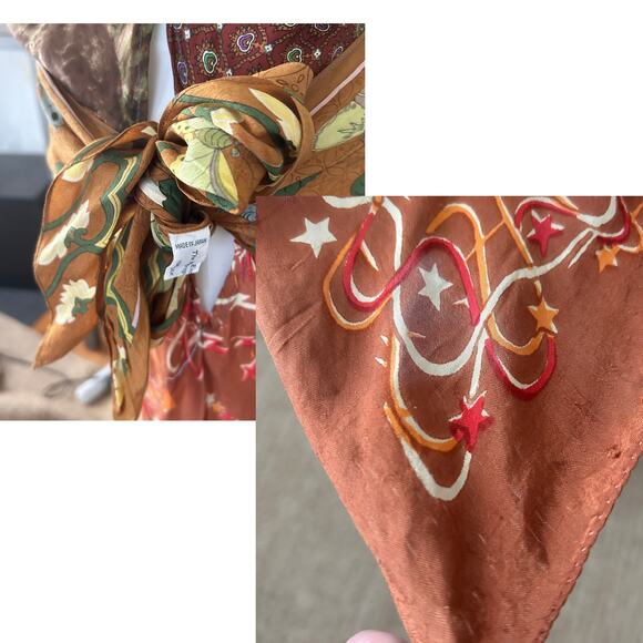 Y2K Vintage Mixed Scarf Tunic with Met Museum Silk Sash - Picture 7 of 8